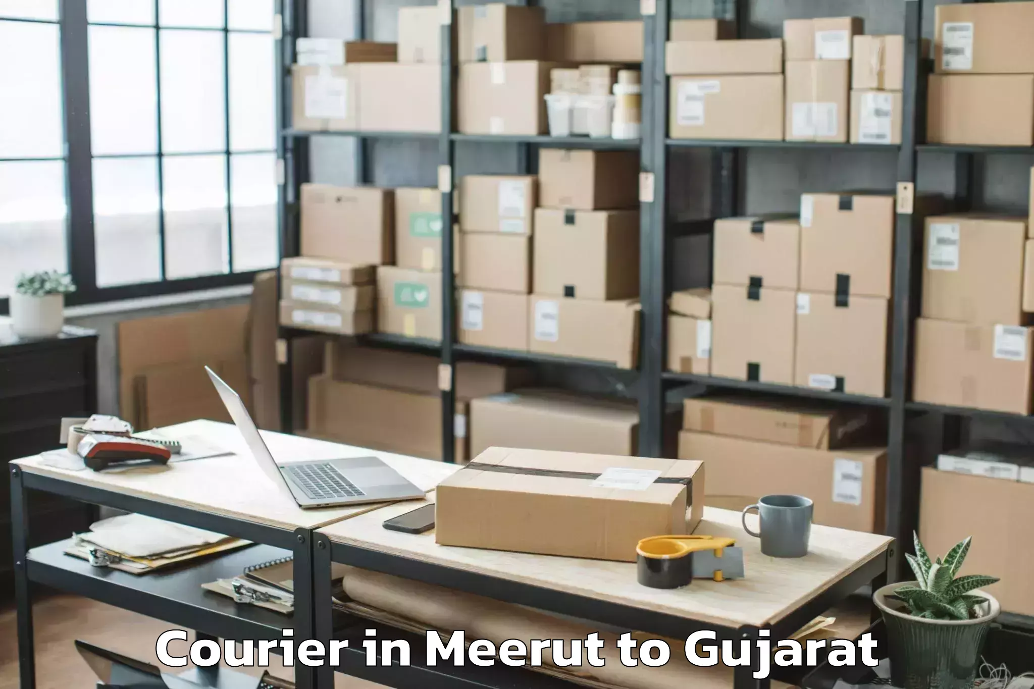 Book Your Meerut to Satlasana Courier Today